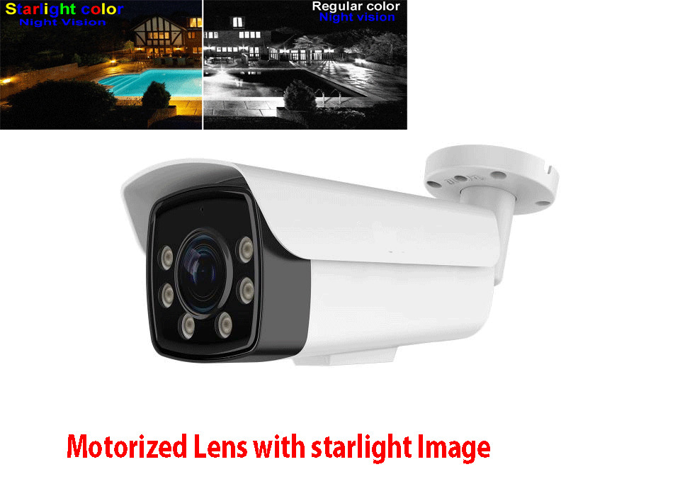 Sony Stavis starlight Motorized Lens 8MP POE 24 COLOR Security Camera