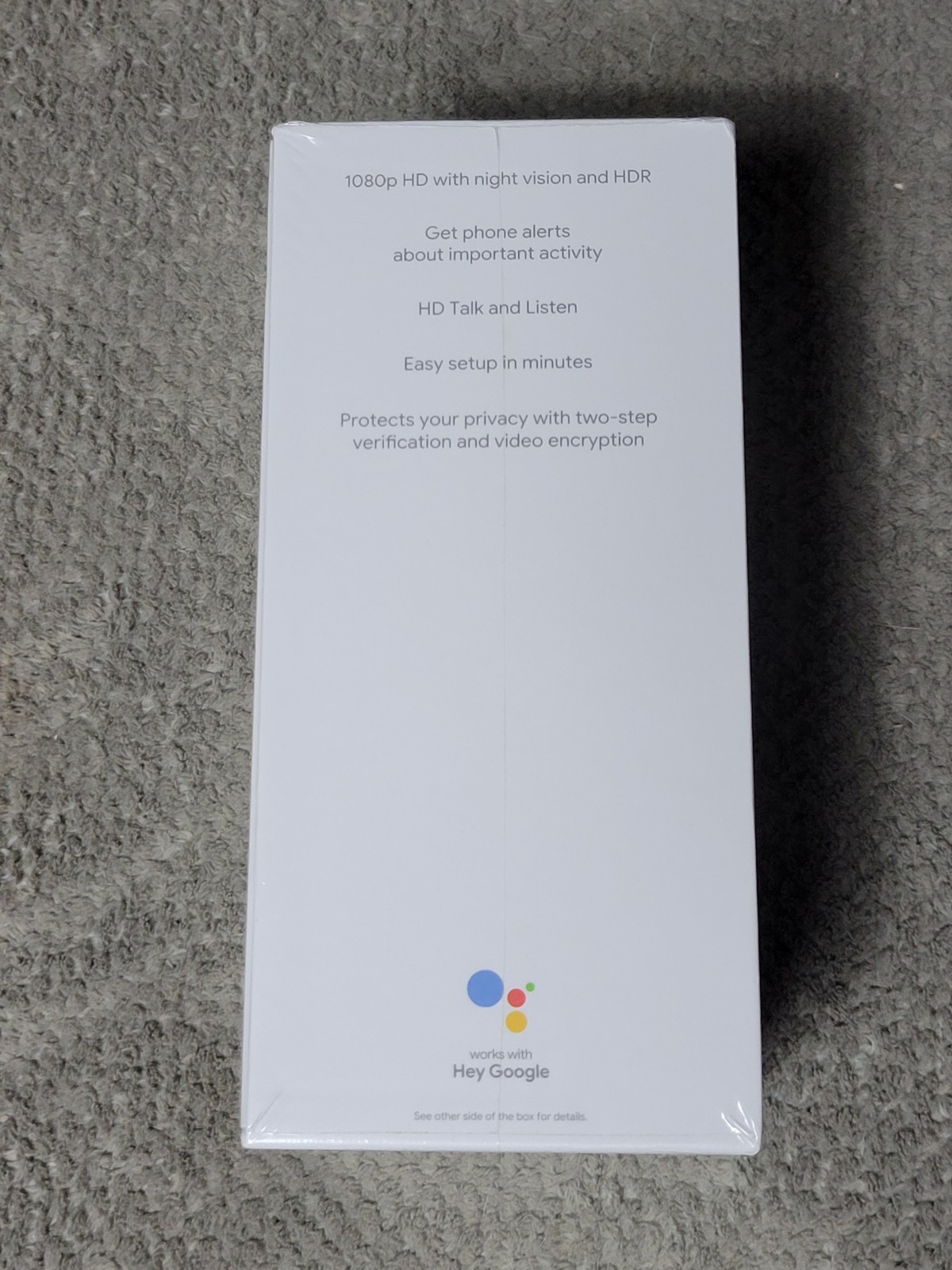 Google Nest Indoor Security Cam 1080p (Wired) 2nd Generation Color: Snow SEALED