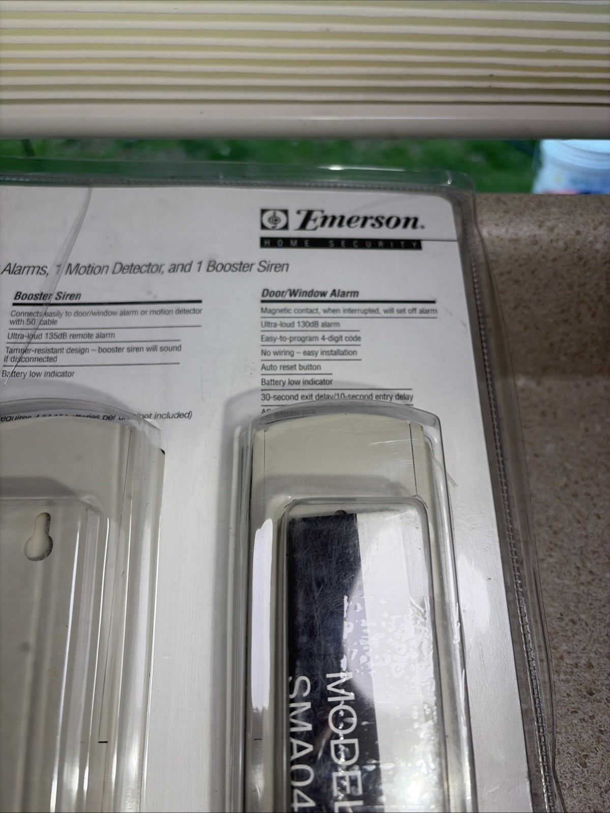 Emerson Home Security System 2 Alarms Motion Detector and Siren SMA0415P NEW