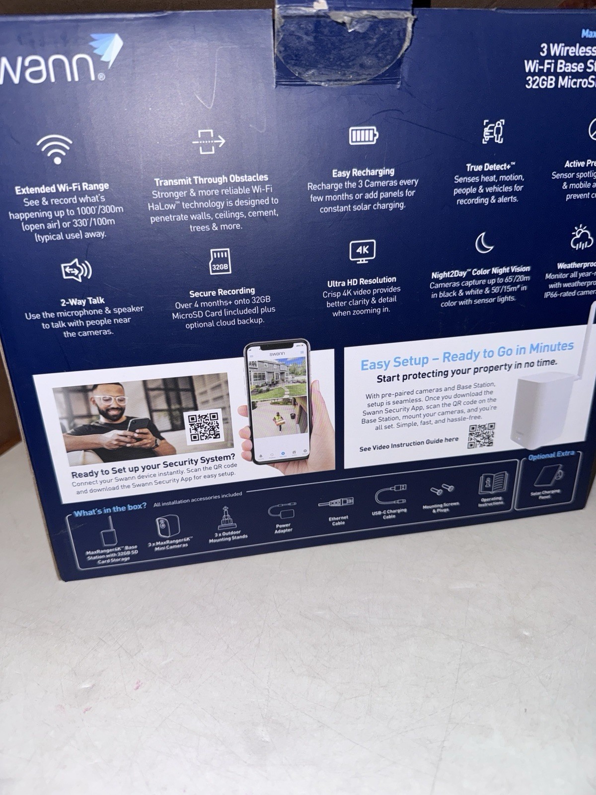 Swann MaxRanger 4K 3-Camera Long-Range Wireless Security System