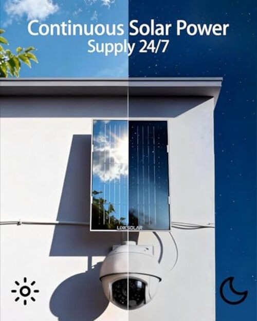 Dual 5W Solar Panels for Ring Camera Doorbell, All-in-1 Glass Solar Middle-5W*2