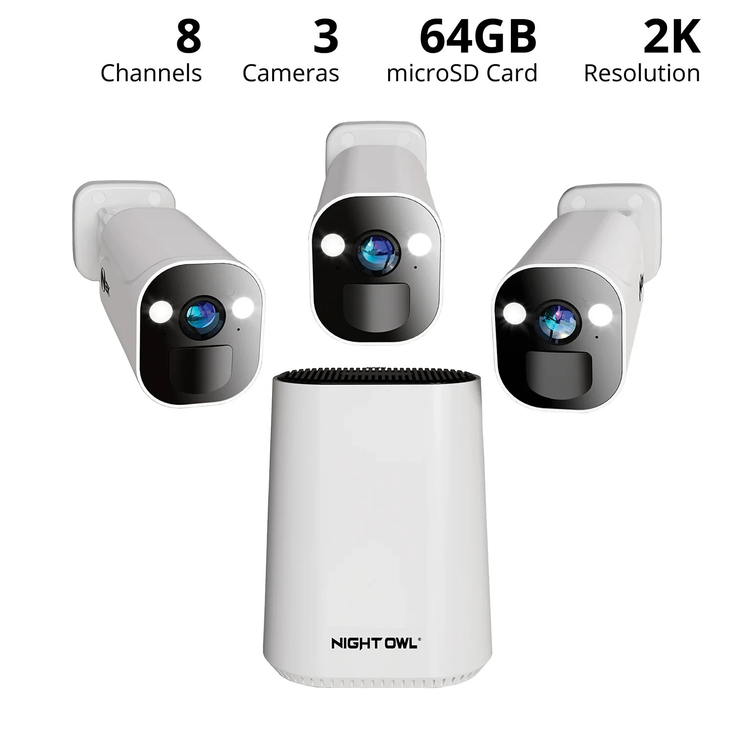 Night Owl 2K Wireless Battery Powered Cameras Security System (Refurbished)
