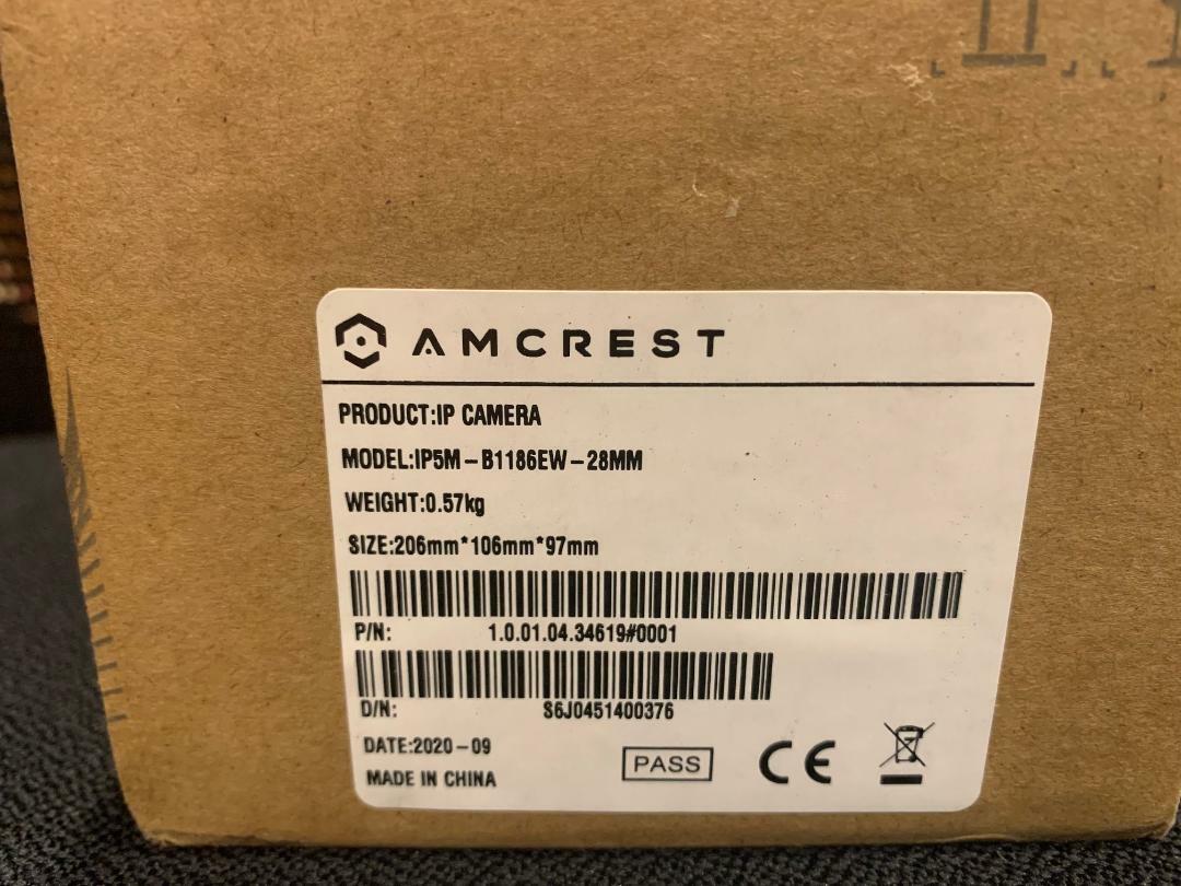 Amcrest UltraHD 5MP Outdoor POE Camera 2592 x 1944p Bullet IP Security Camera
