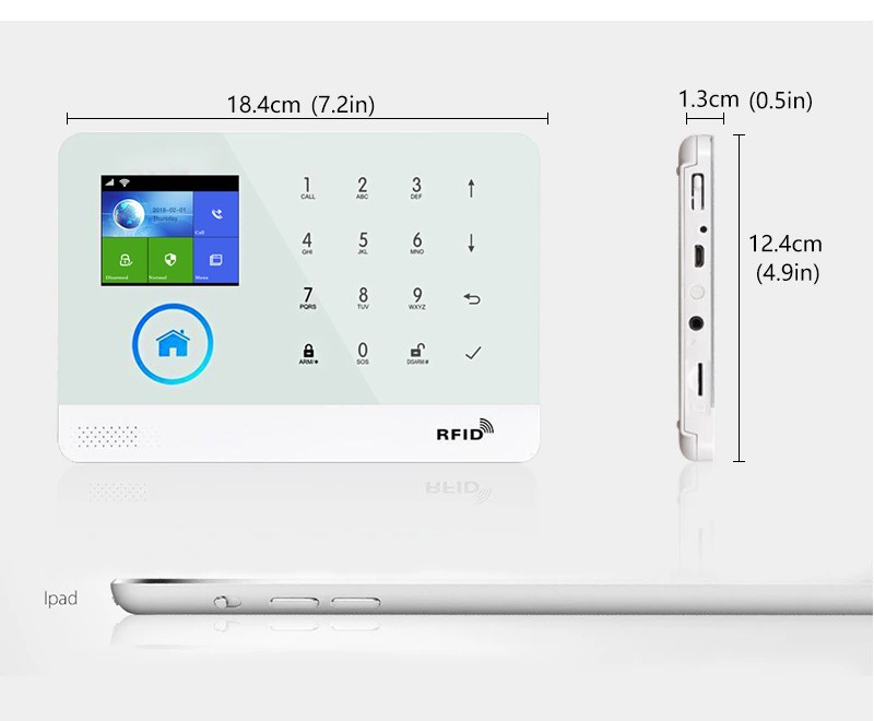 V05 Tuya APP WiFi 4G/3G Wireless Home Security Alarm Burglar System+RFID Access