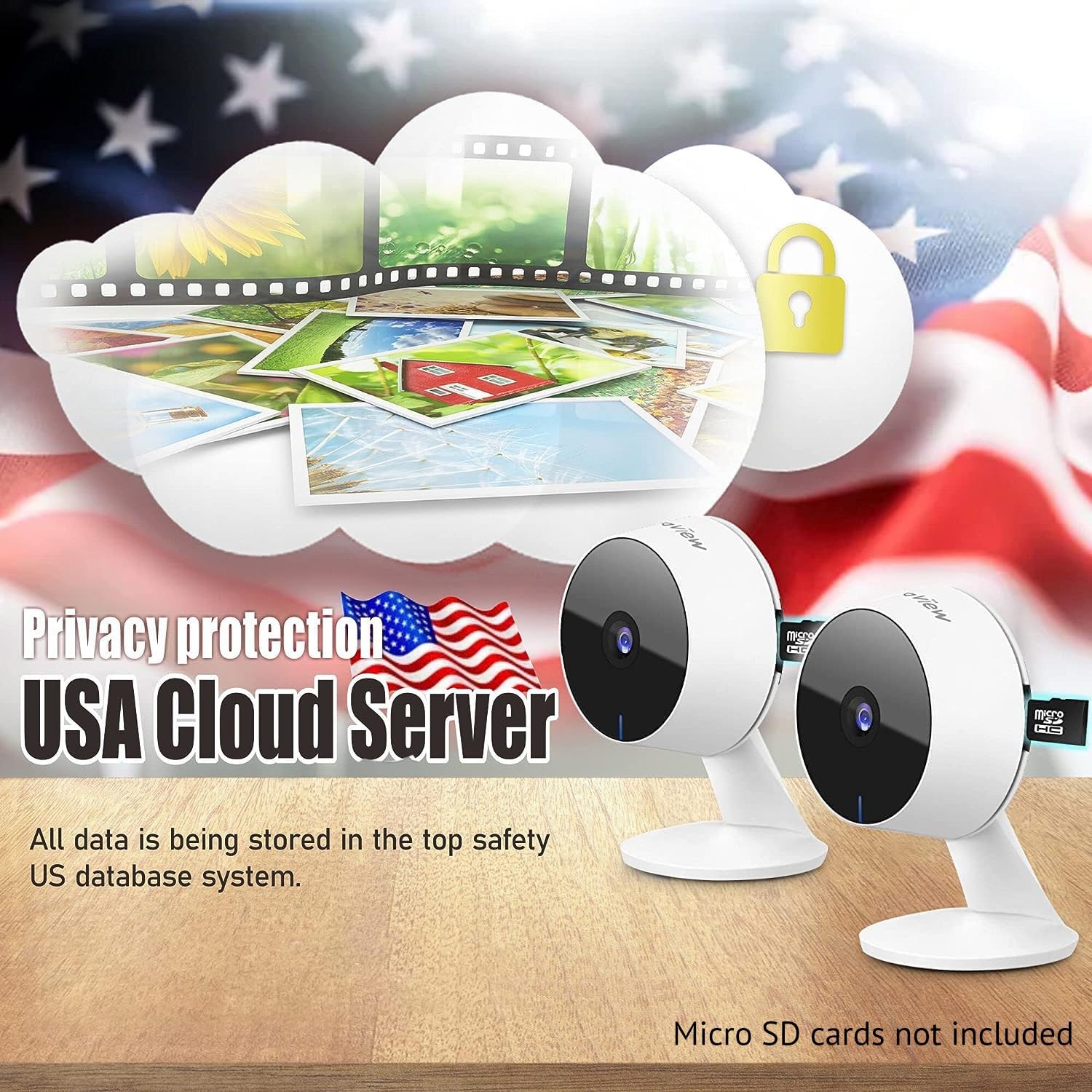 LaView Security Cameras 4pcs, Home Camera 1080P 2.4GHz 4 Pack, White