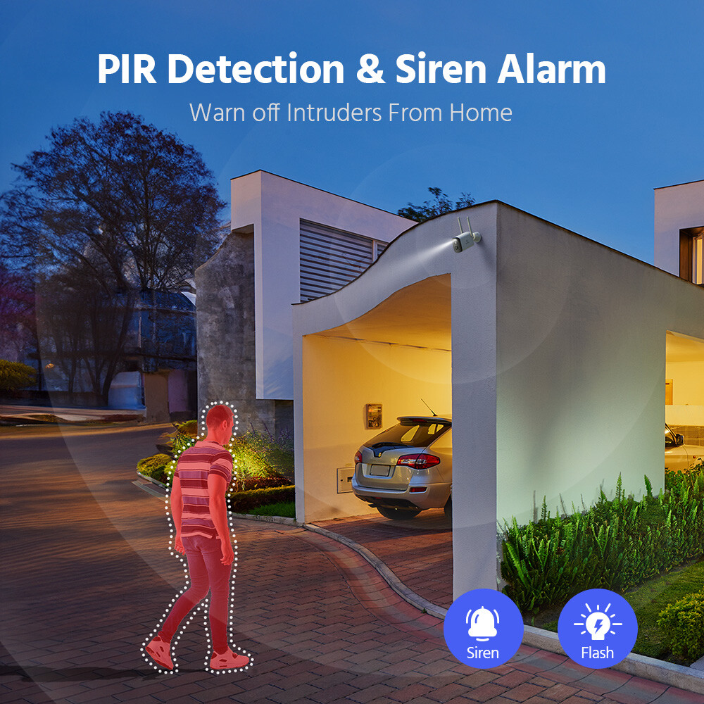 ANNKE 4MP Wireless Color Night PIR Security Camera Solar Battery Two-Way Audio