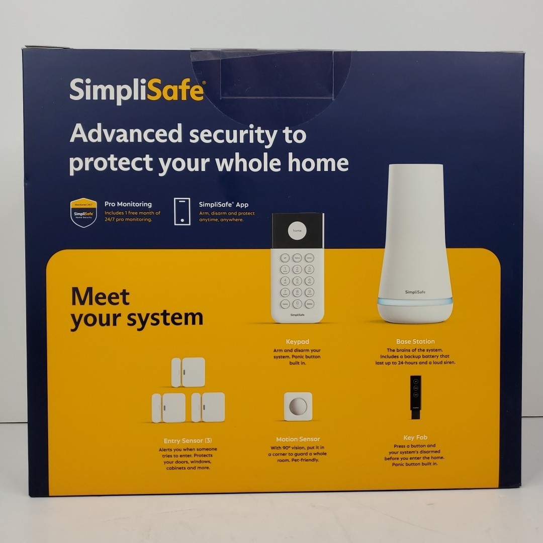 SimpliSafe Smart Home Security System (7-Piece Kit) – Base Station, Keypad-NEW