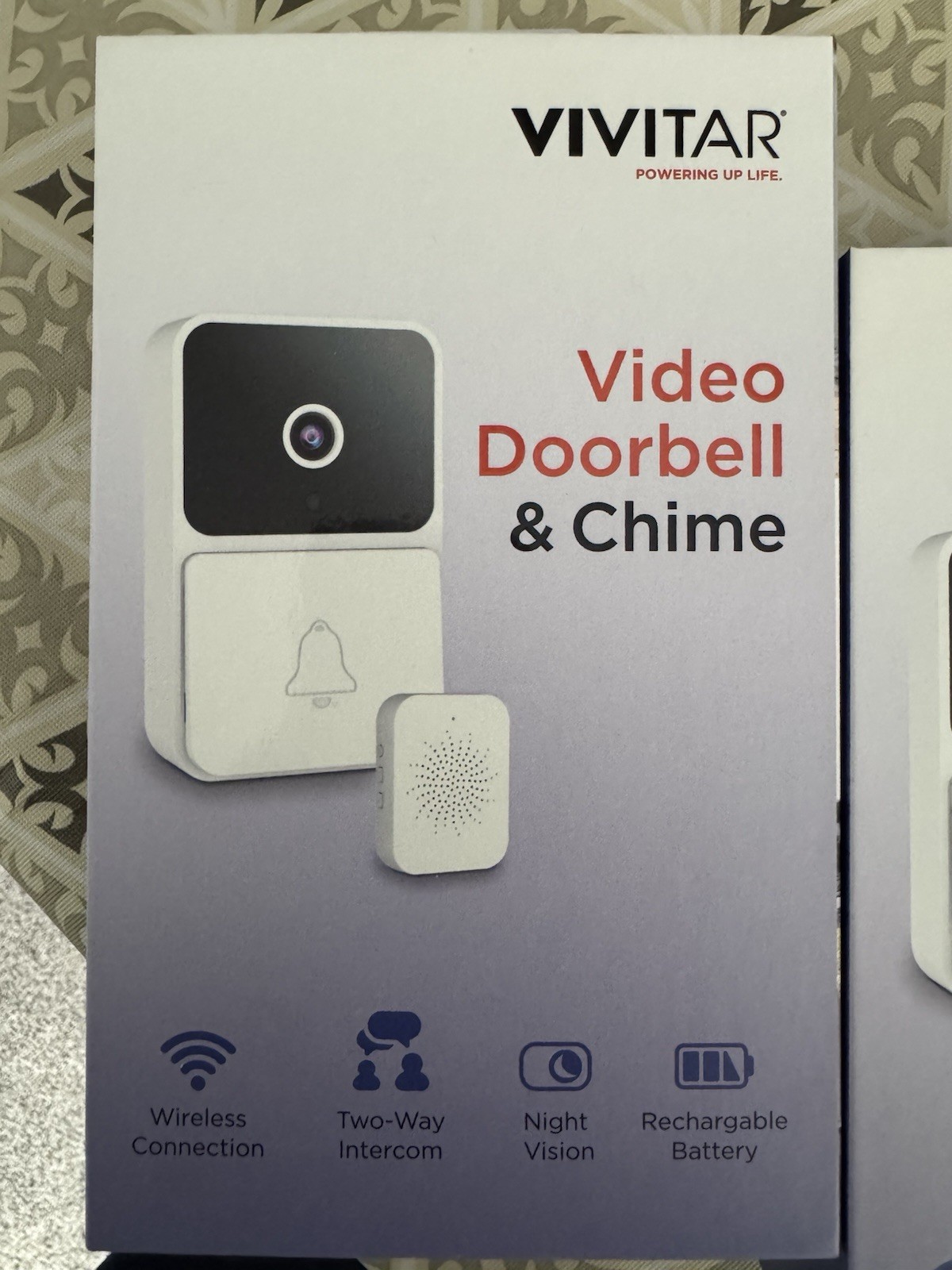 Vivitar Security Video Doorbell & Chime Kit WIFI White DB201 NOC –