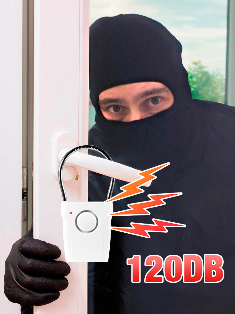 2X Touch Sensor Door Handle & Window Burglar Alarm Anti-Theft Alarm System 120dB
