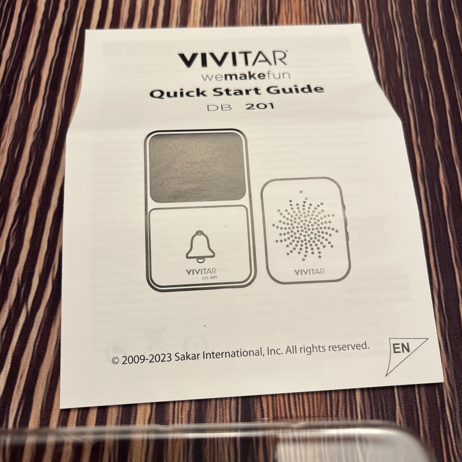 Vivitar Security Video Doorbell & Chime Kit WIFI White DB201 NOC – New Open Box