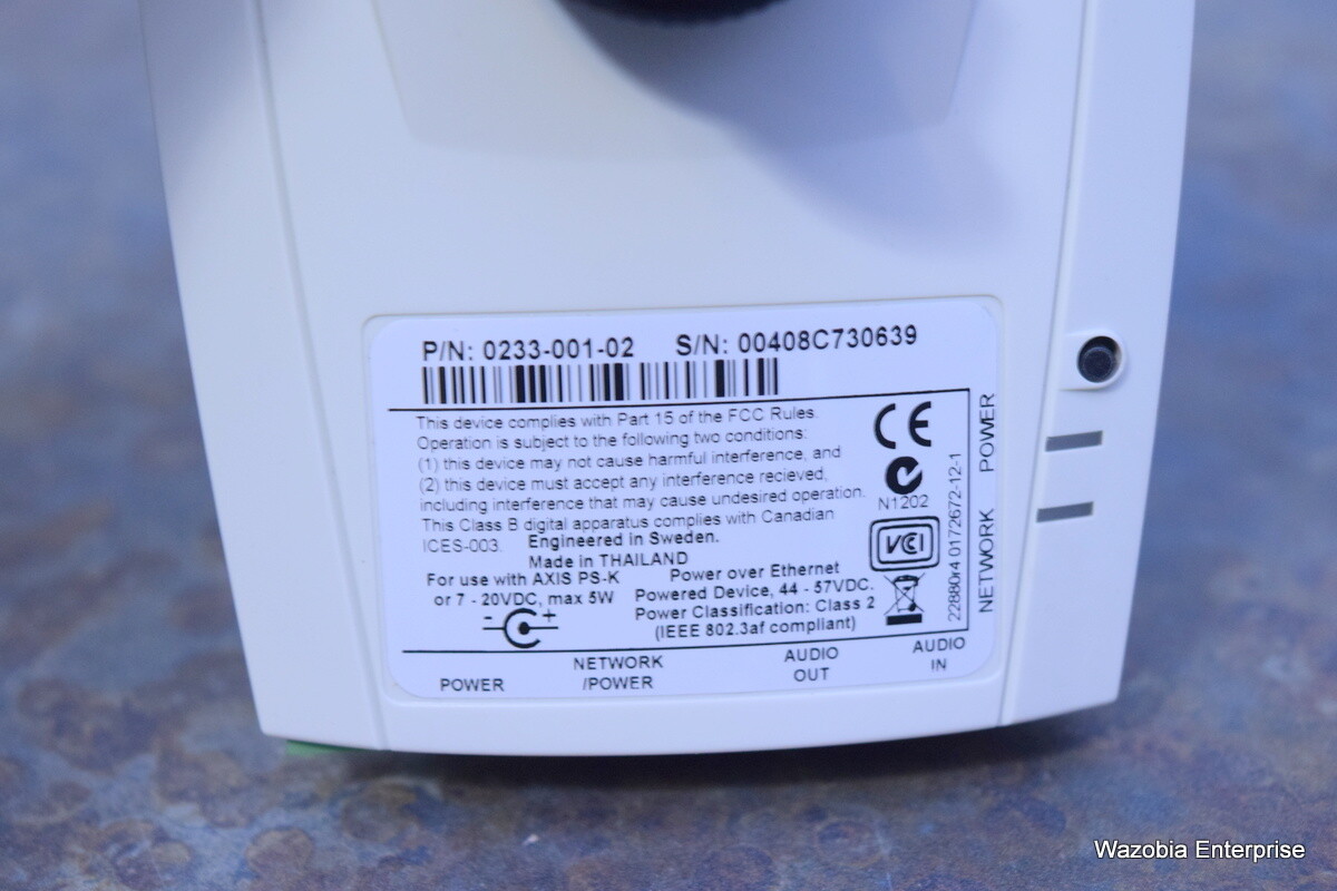 AXIS 210A NETWORK CAMERA 0233-001-02 WITH CSMOUNT 4.0 MM F2.0