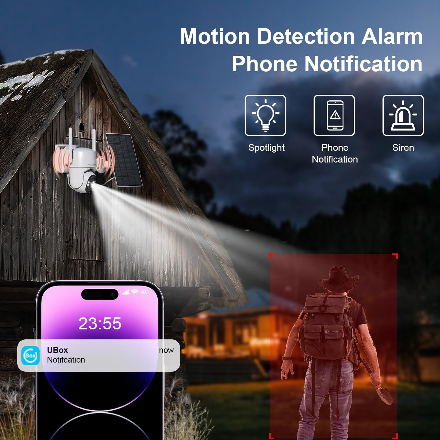 HOSAFE.COM 4G LTE Cellular Security Camera No Internet Needed, 2K Solar White