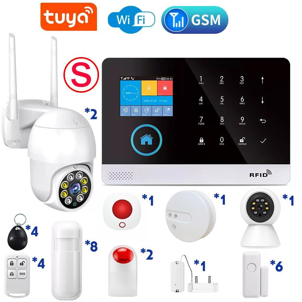 2.4G Wifi 4G GSM Wireless Siren Tuya Alarm System Real Time Alerts Motion Sensor