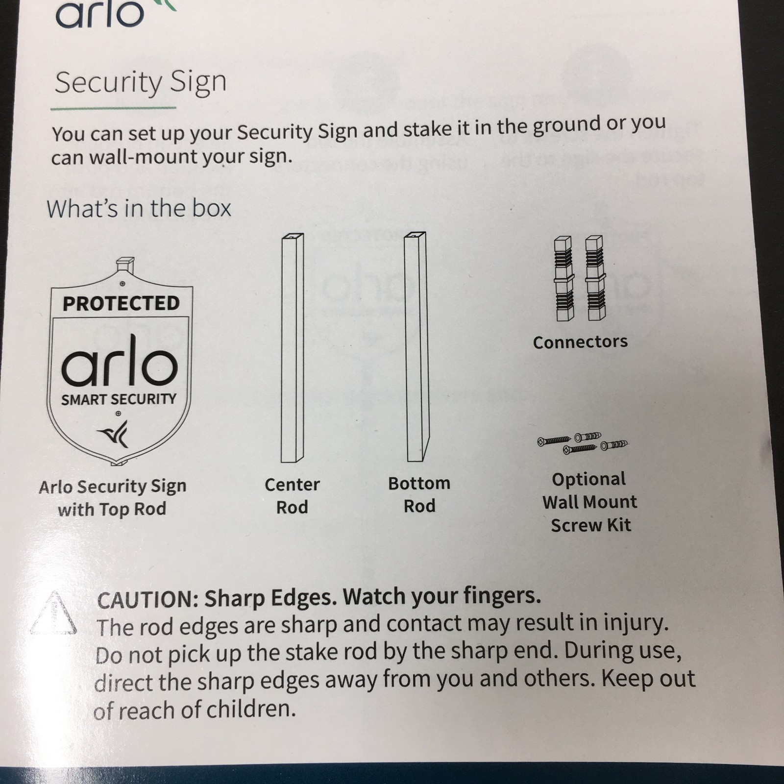 Arlo Protected Smart Security Yard Sign (254-50153-01)