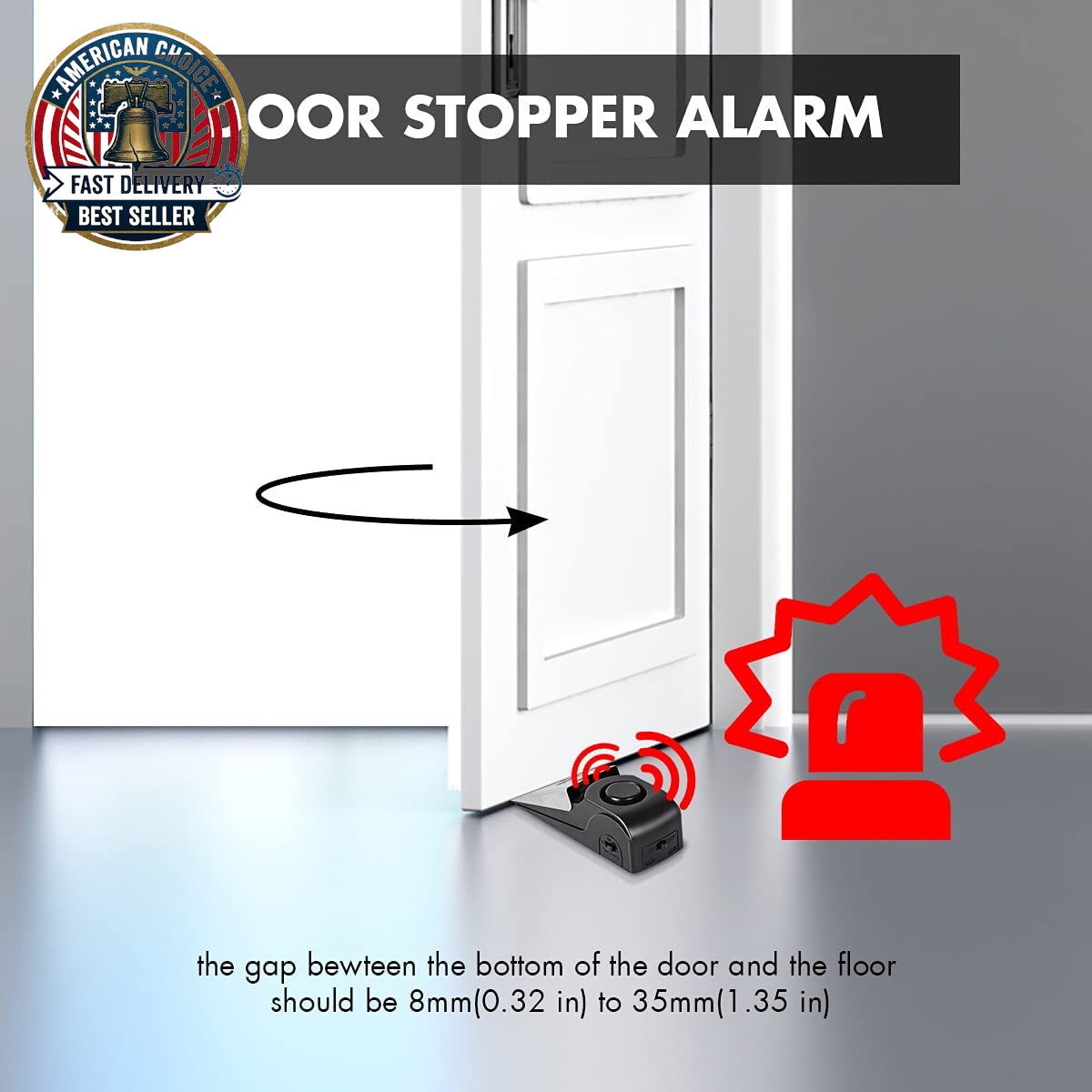Door Stop Alarm, Door Stopper Security for Home Travel Apartment with 120DB Sire