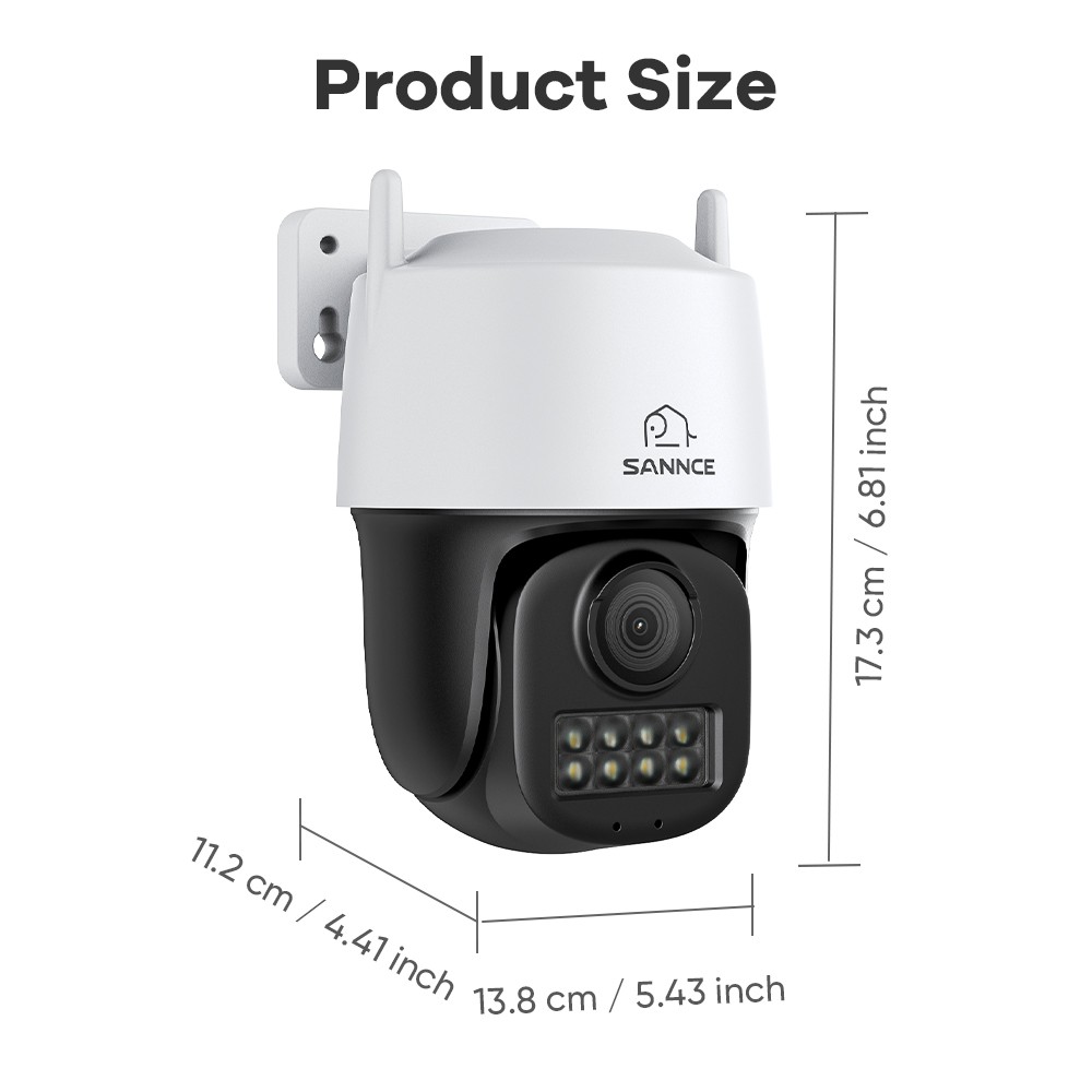 SANNCE 1/4pcs 5MP 3K Color PoE PT Security IP Camera Two Way Audio Human Detect
