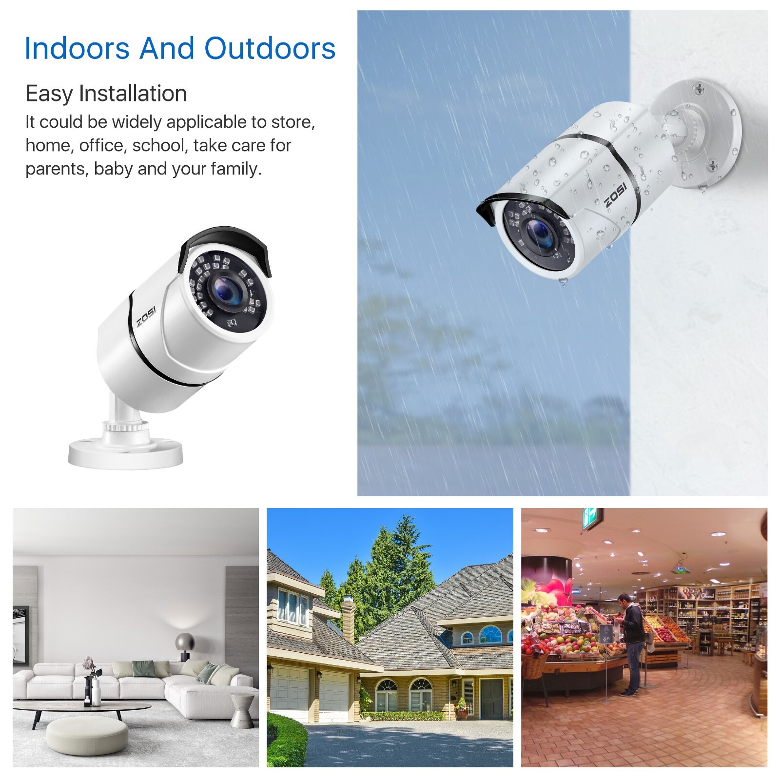 ZOSI 1080p CCTV HD Motion Detection Instant Alert Security Camera Remote Access