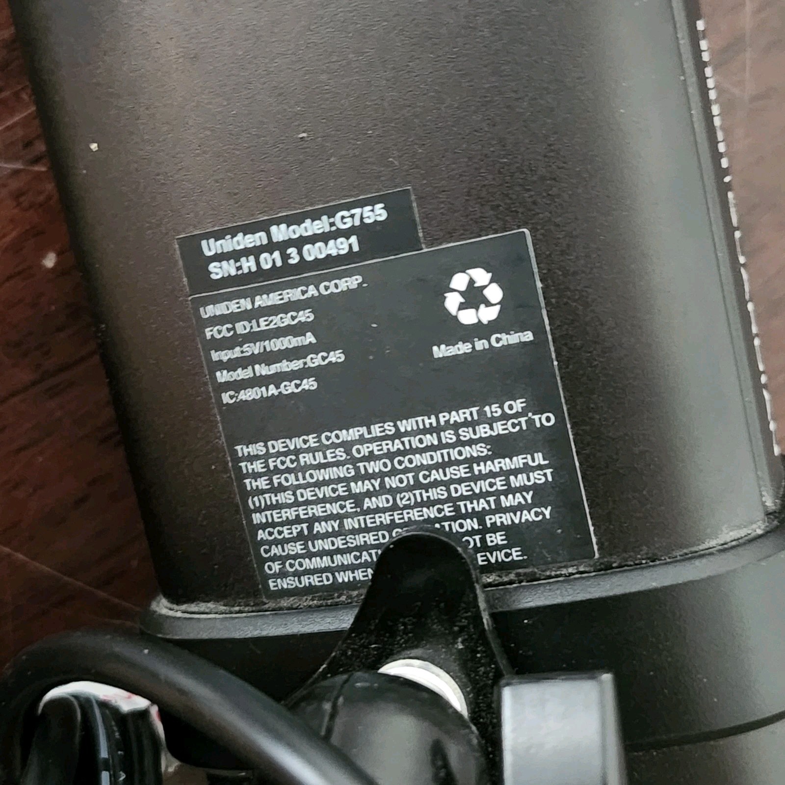 Uniden G755 Guardian Wireless Indoor/Outdoor Weather-proof Security Camera READ