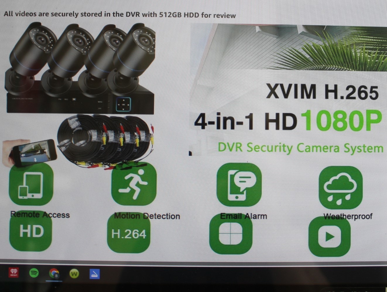 New 3000TVL Home Security System Surveillance DVR 4 Night Vision Cameras Kit