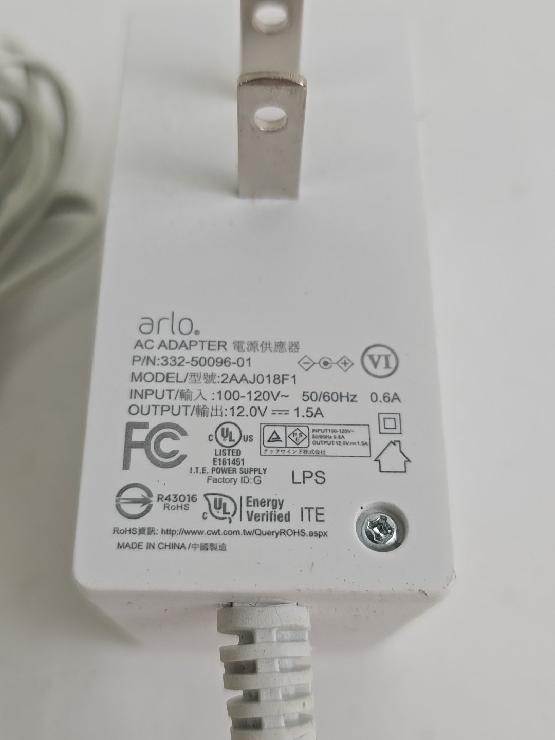 Genuine Netgear 2AAJ018F1 332-50096-01 AC Adapter for VMB4540 Arlo Base Station