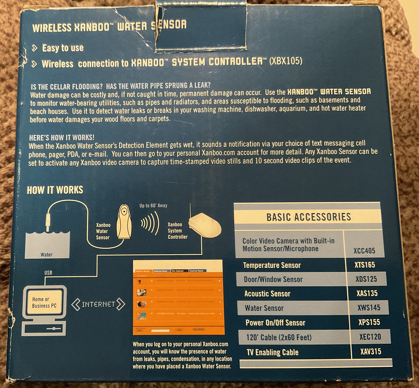 XANBOO Home Security System – Wireless Water Sensor XWS145 – NEW OPEN BOX
