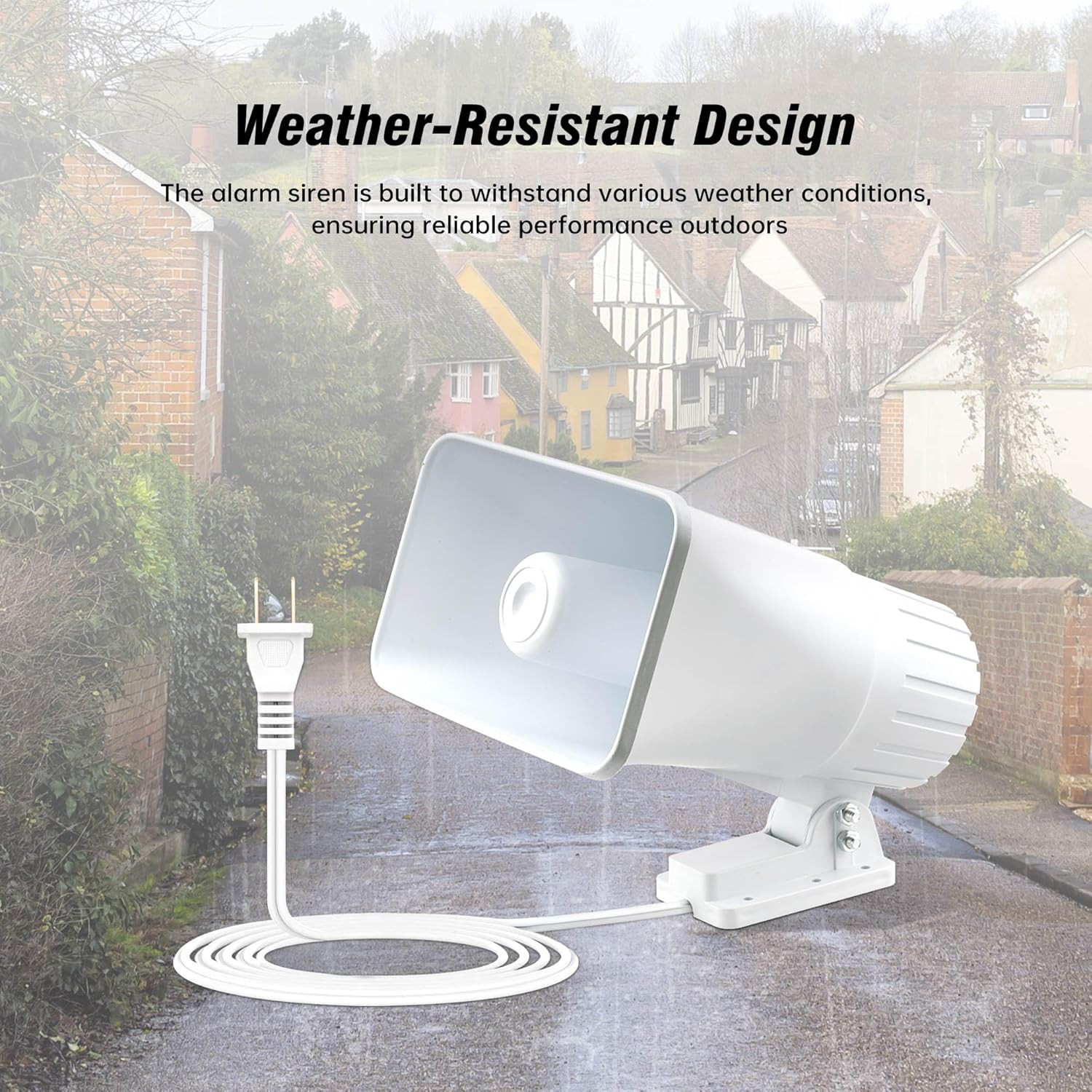 110V Outdoor Alarm Security Siren (TC-S7545-110), 80W Wired Horn, 120Db Long Ran