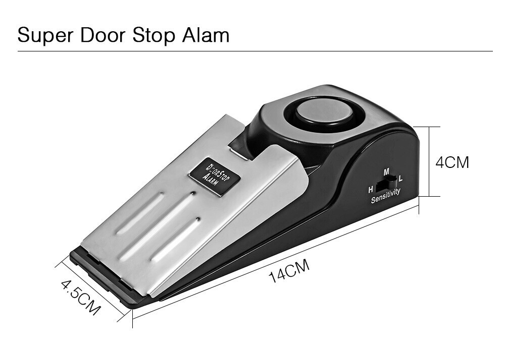 1-5 Pack Door Stop Security Alarm Wedge Stopper Portable Home Travel Anti‑Theft
