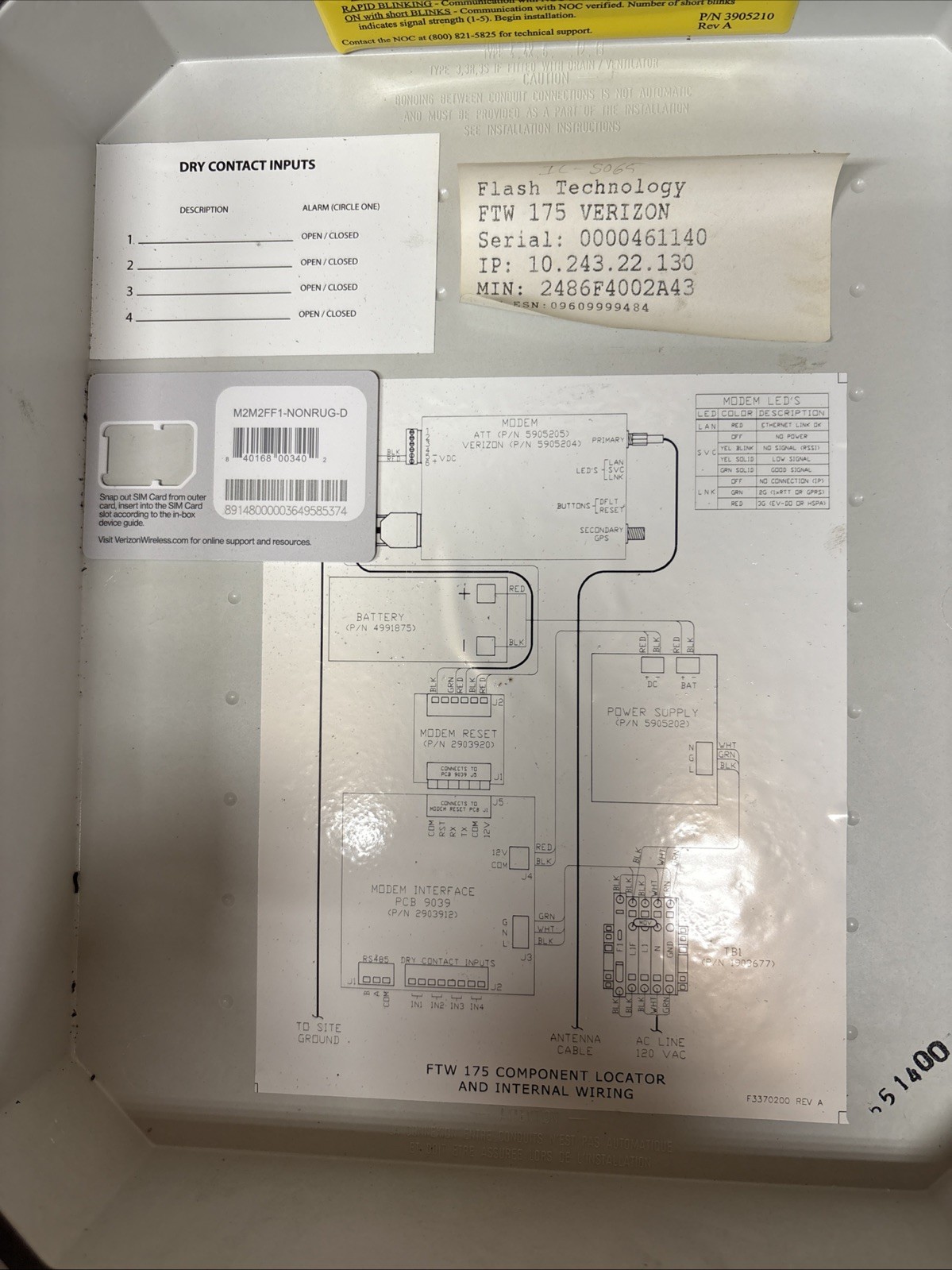 FLASH TECHNOLOGY FTW175 WIRELESS MONITORING SYSTEM —untested