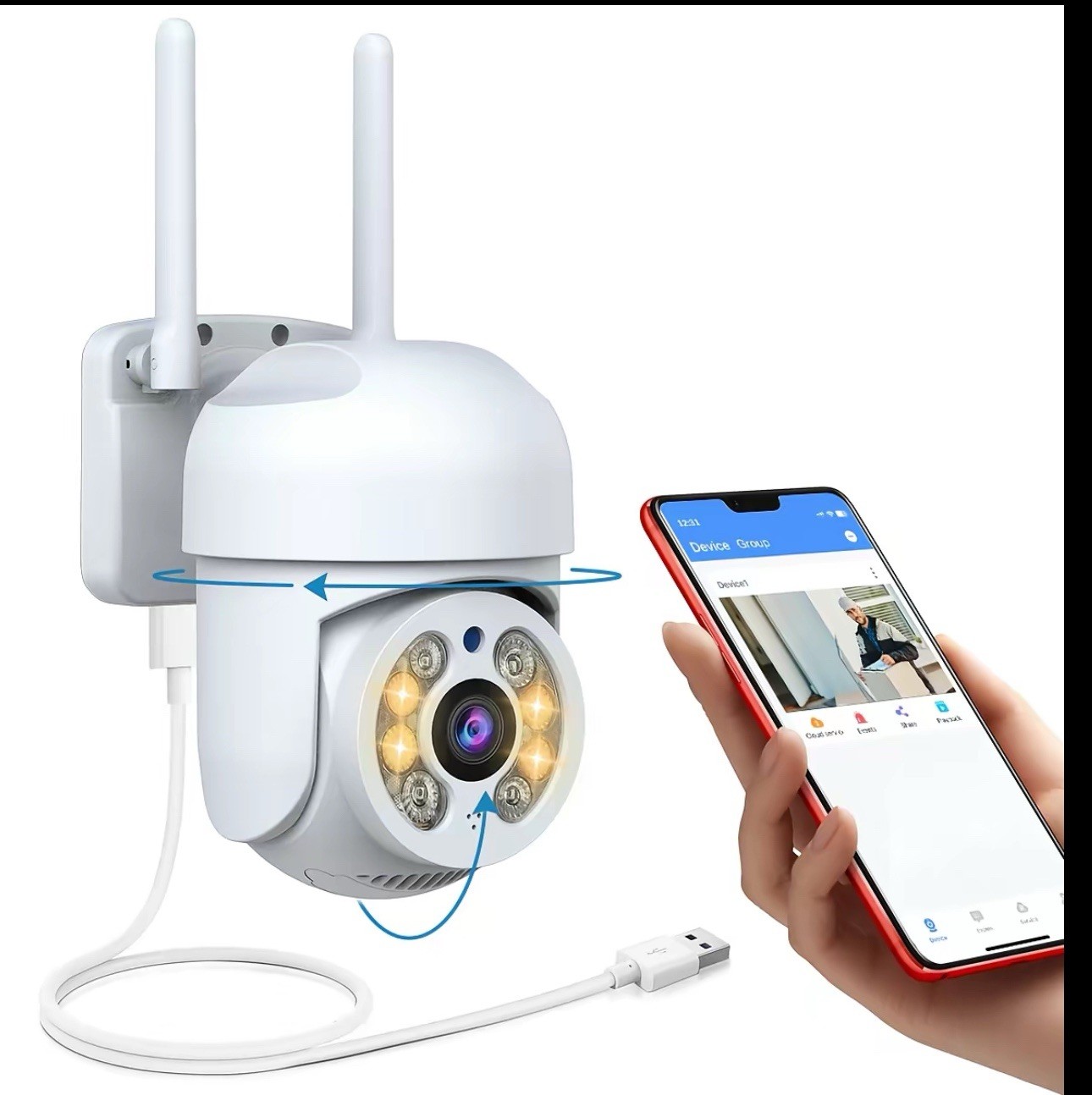 3MP PTZ Dual-Band WiFi Security Camera, Motion Tracking, Cloud Storage
