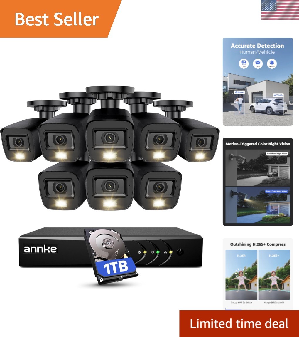 Advanced 3K Lite Wired Security Set with Color Night Vision & Smart Dual Light
