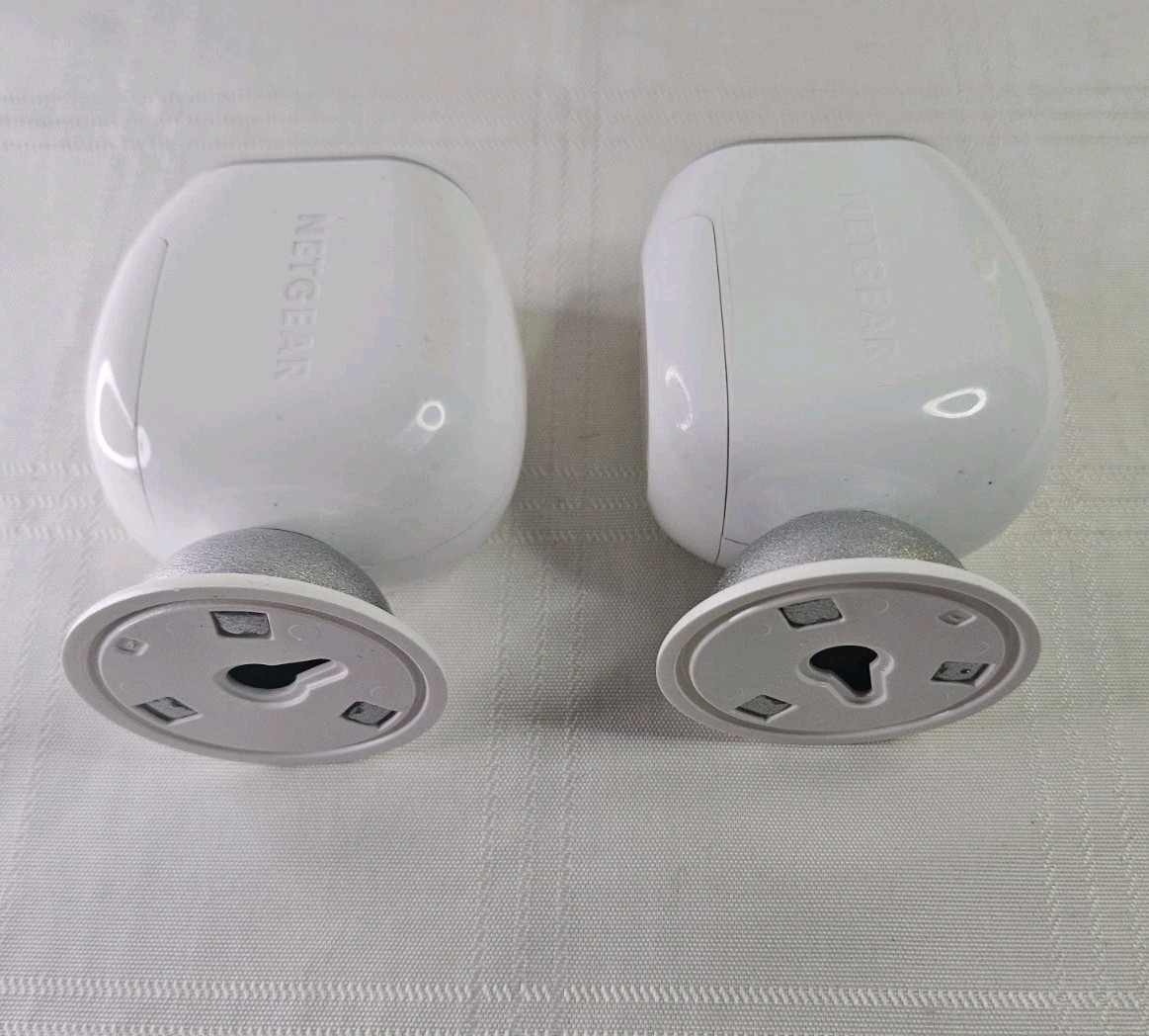Two Netgear Arlo VMC3030 Indoor/Outdoor Security Camera White w/Magnet Mount