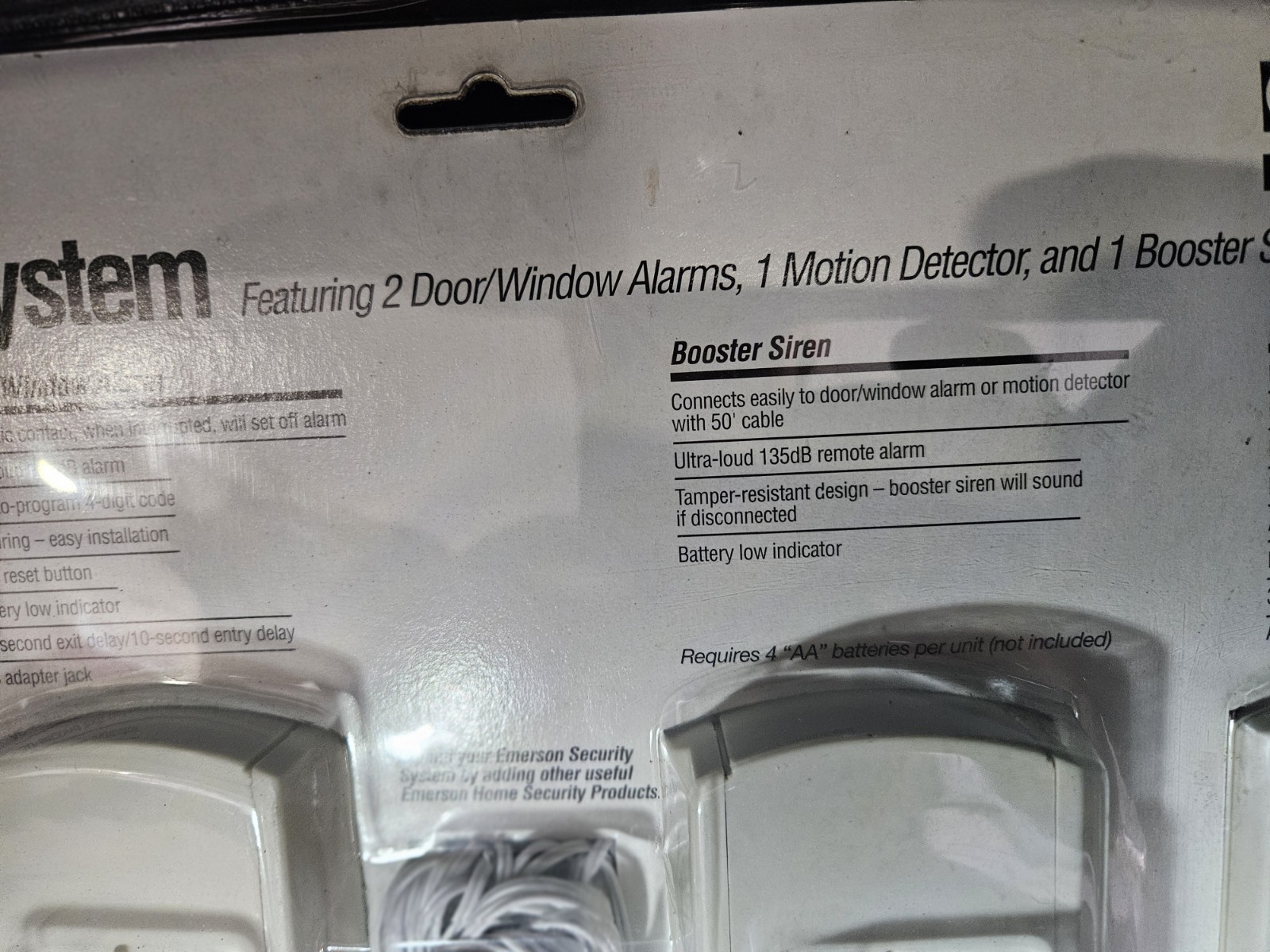 Emerson Home Security System SMA0415P 2 Alarms, Motion Detector and Siren NEW