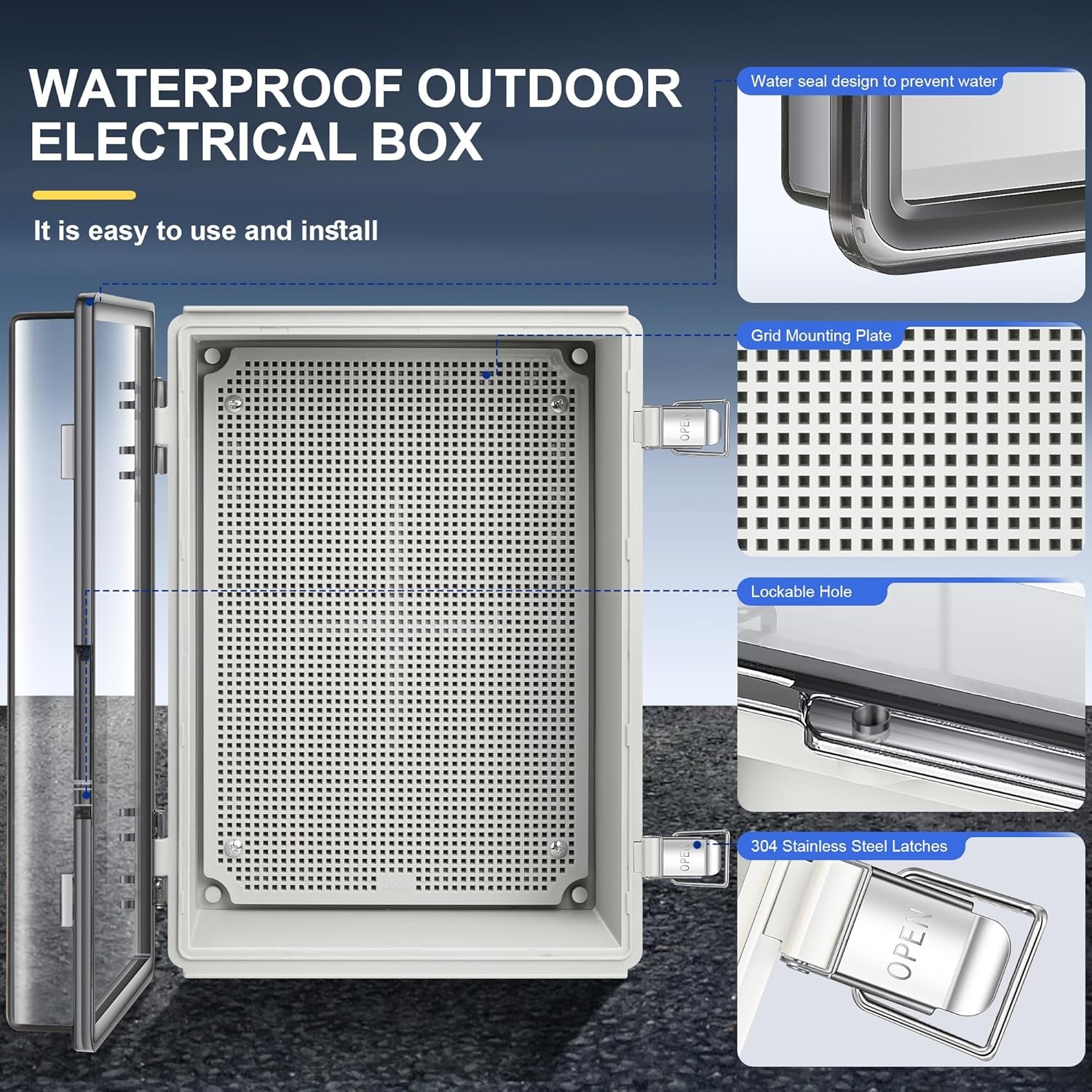 Waterproof Electrical Junction Box 13.8 x 9.8 x 5.9, Transparent Cover