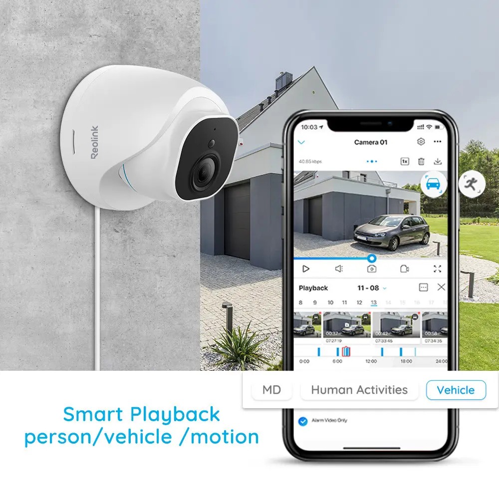 Reolink 5MP PoE Security Camera System 8CH 2TB HDD NVR 24/7 Video Recording