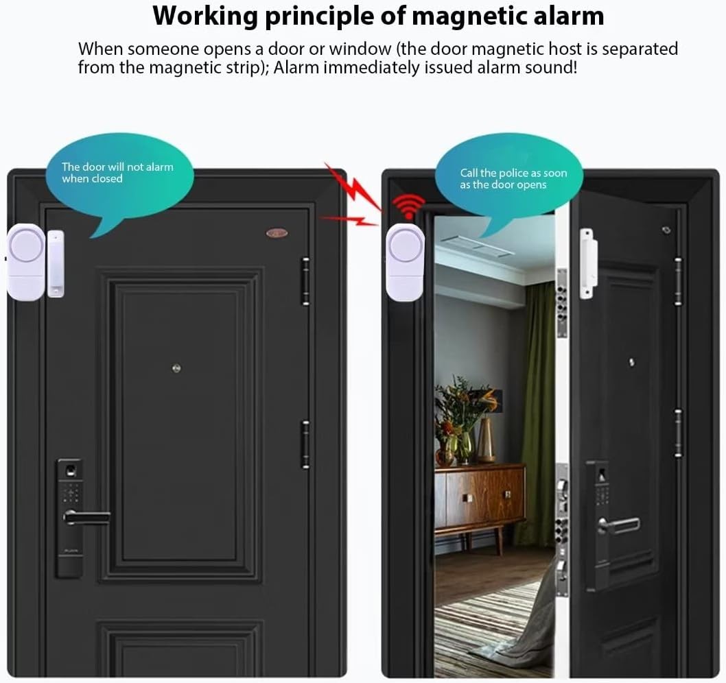2Pcs Magnetic Sensor Home Window Door Burglar WIRELESS Security ALARM System