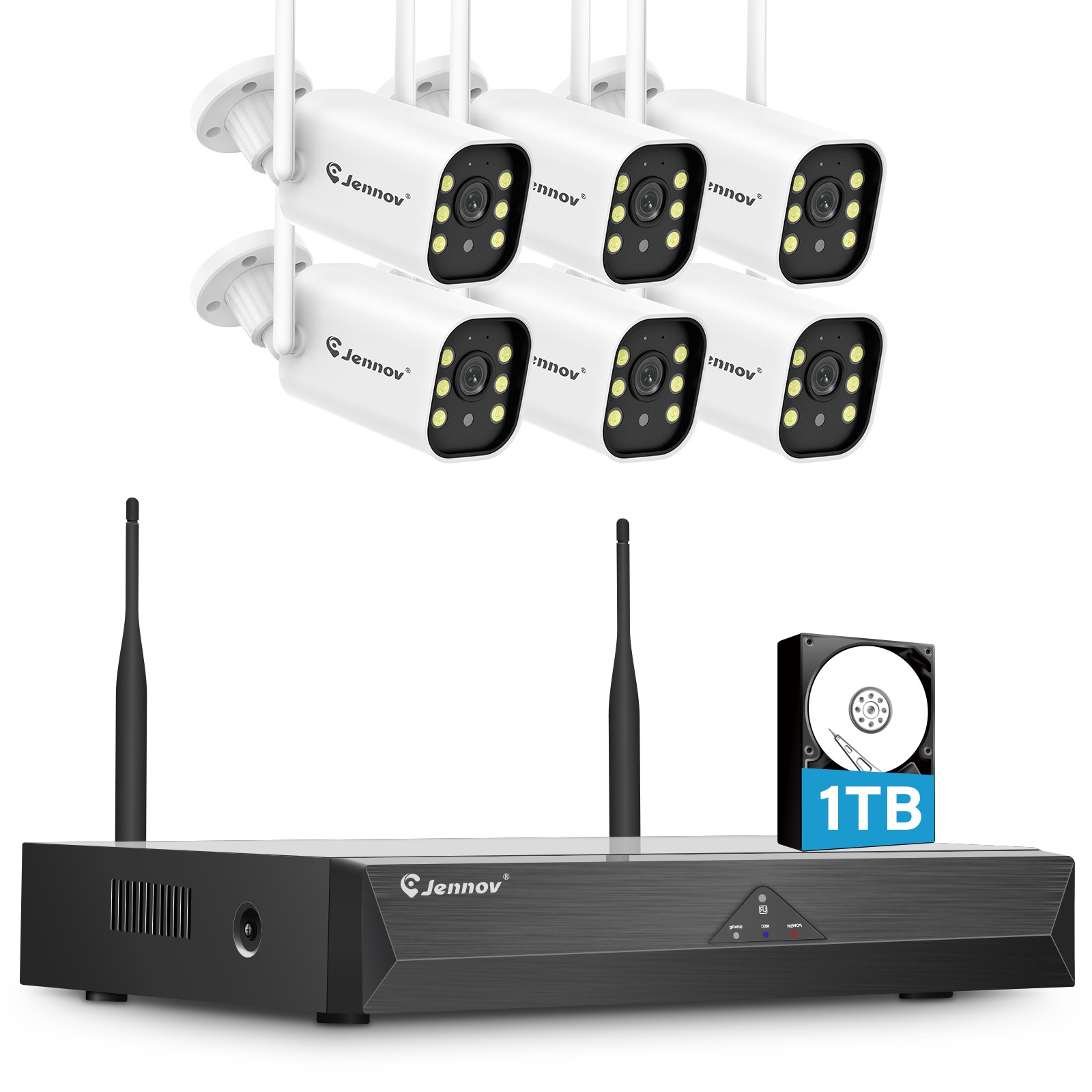 5MP Security IP Camera System Wireless Motion Detection Outdoor 10CH NVR 1TB HDD