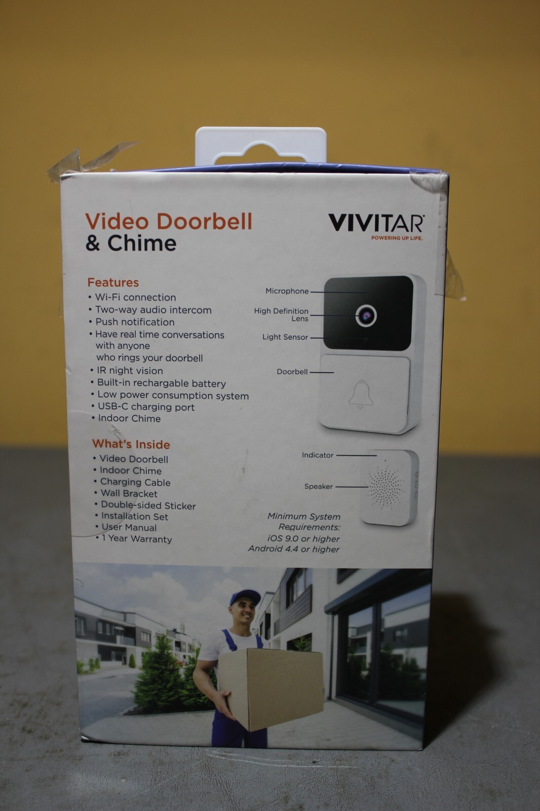 Vivitar Security Video Doorbell & Chime Kit WIFI White DB201 NOC