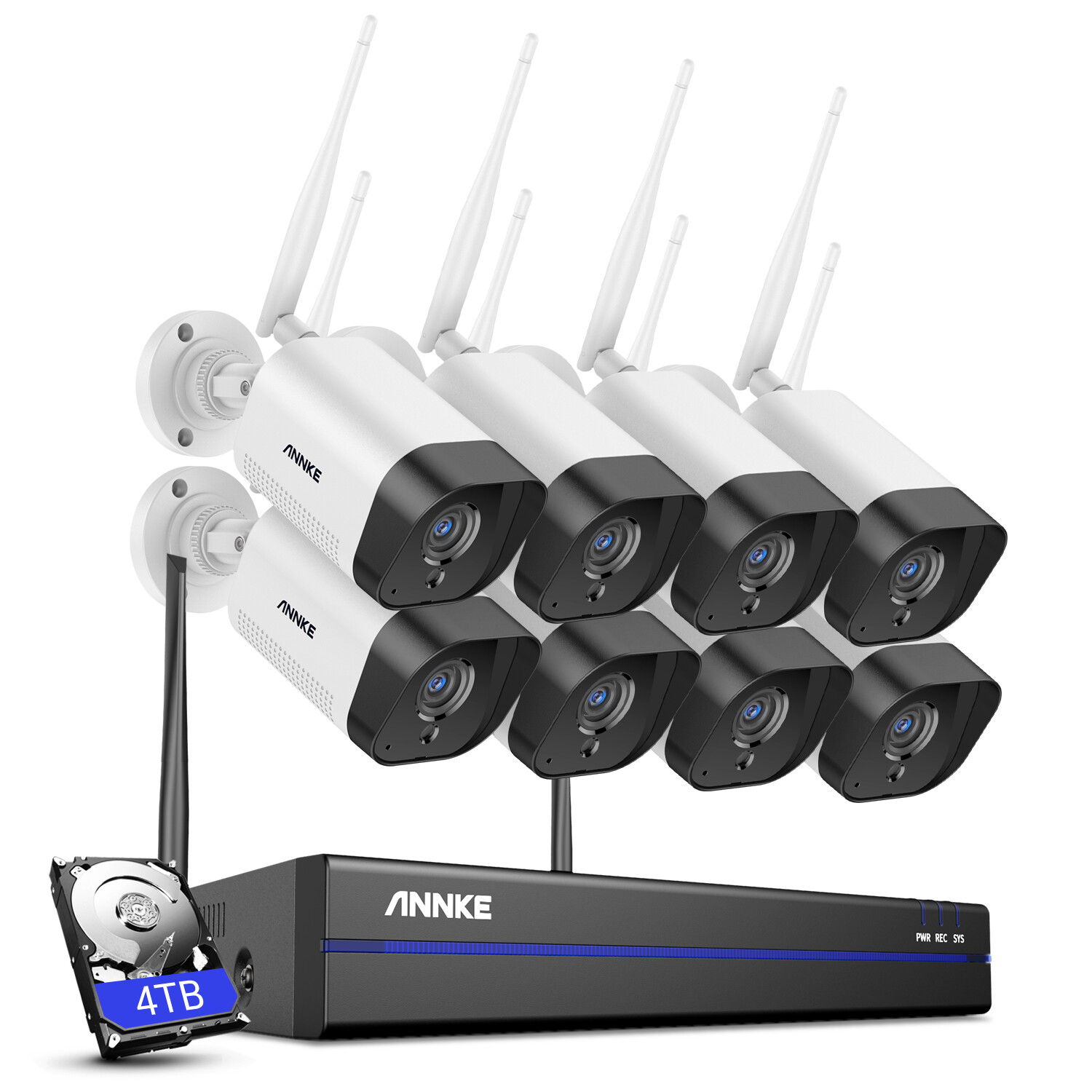 ANNKE Wireless 8CH NVR 5MP WIFI Security Camera System 2 Way Audio AI Detection