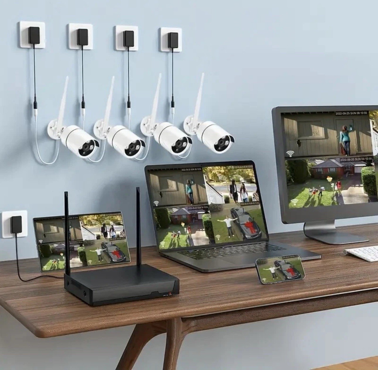 10CH NVR 5MP System, 8×3MP Cameras, 1TB HDD, Night Vision, Motion Detection, App
