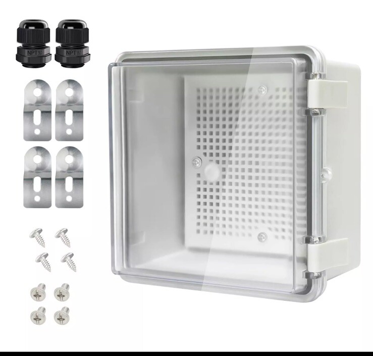 Junction Box IP65 Waterproof Plastic 5.9″ x 5.9”x 3.5″, Clear Cover . Free Ship