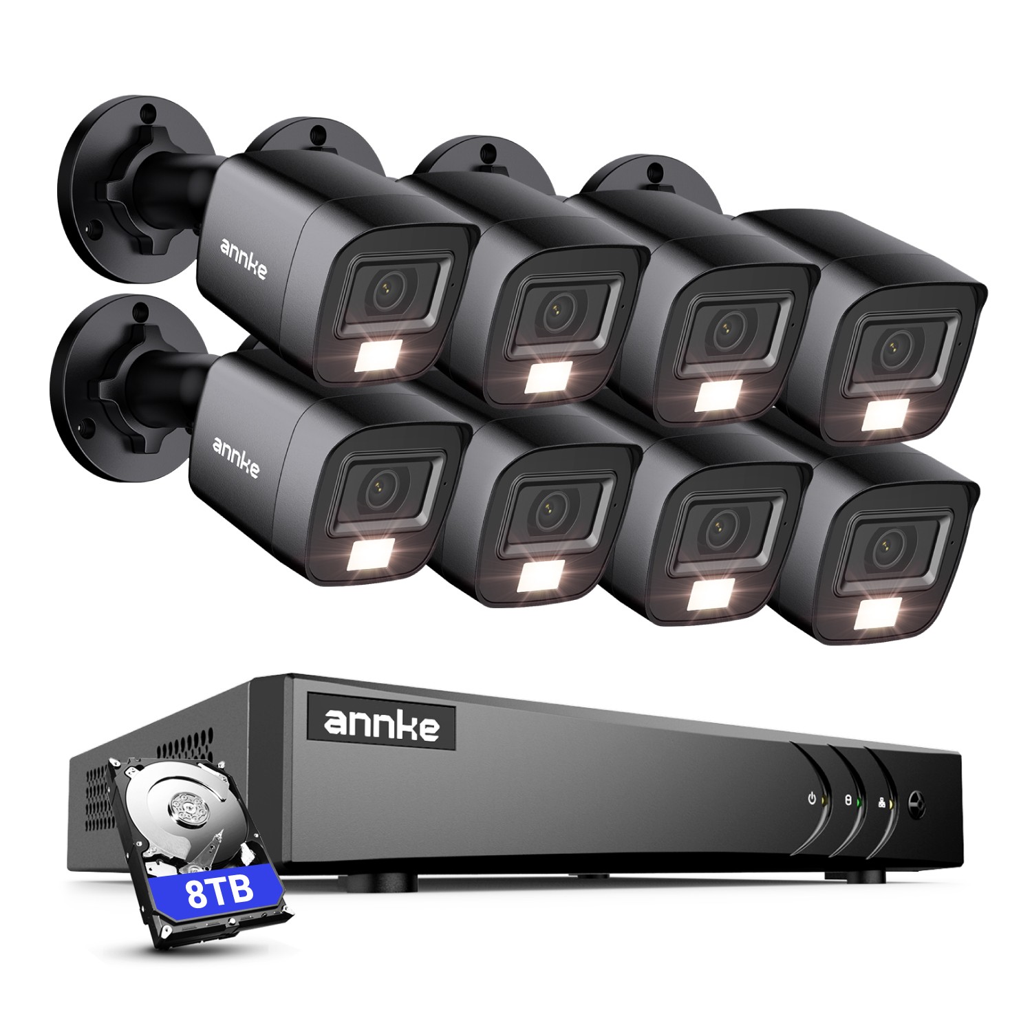 ANNKE 8CH 3K 5MP Lite DVR Outdoor HD 1080P Security Camera System AI Color Night