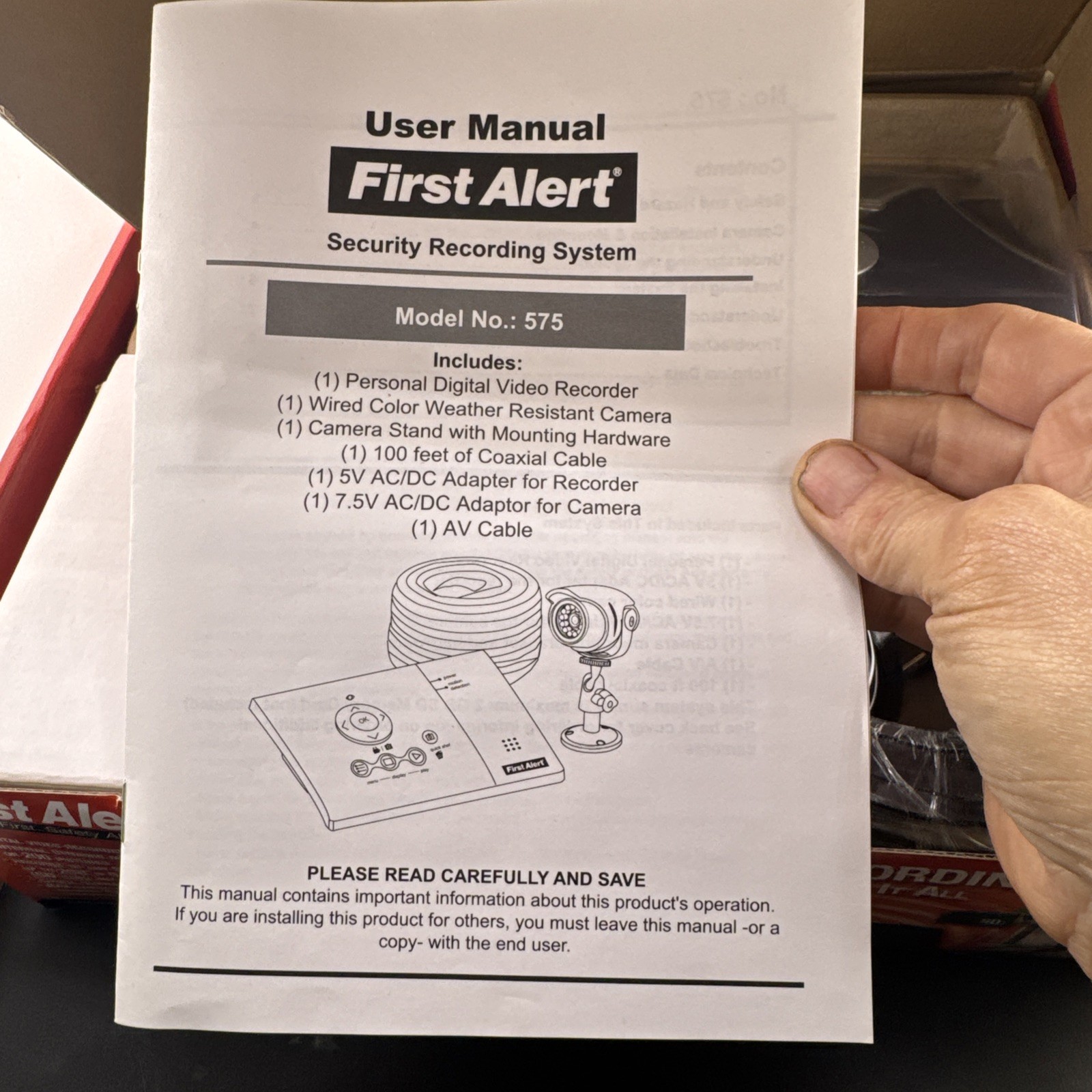 First Alert Security Recording Kit Model 575 Video Recorder Camera Boxed