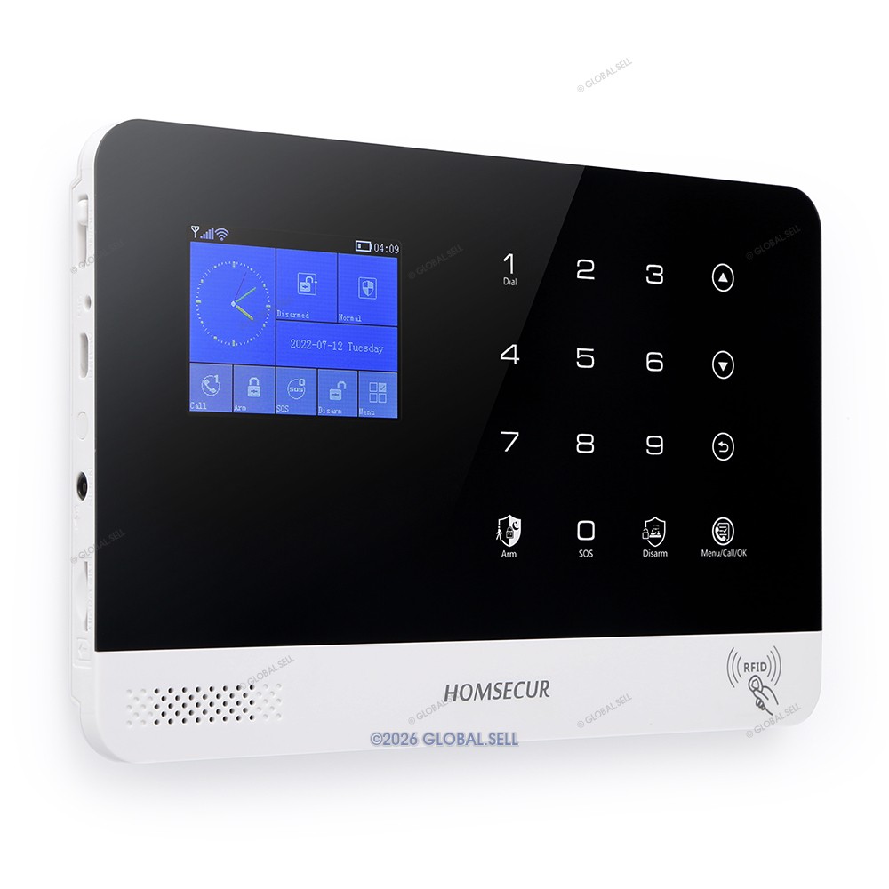 HOMSECUR Wireless WIFI 4G Home Alarm System+Wireless Solar Outdoor Flash Siren