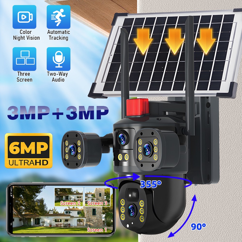 Camara De Seguridad Solar Inalambricas Para Exterior Con Vision Nocturna y Audio