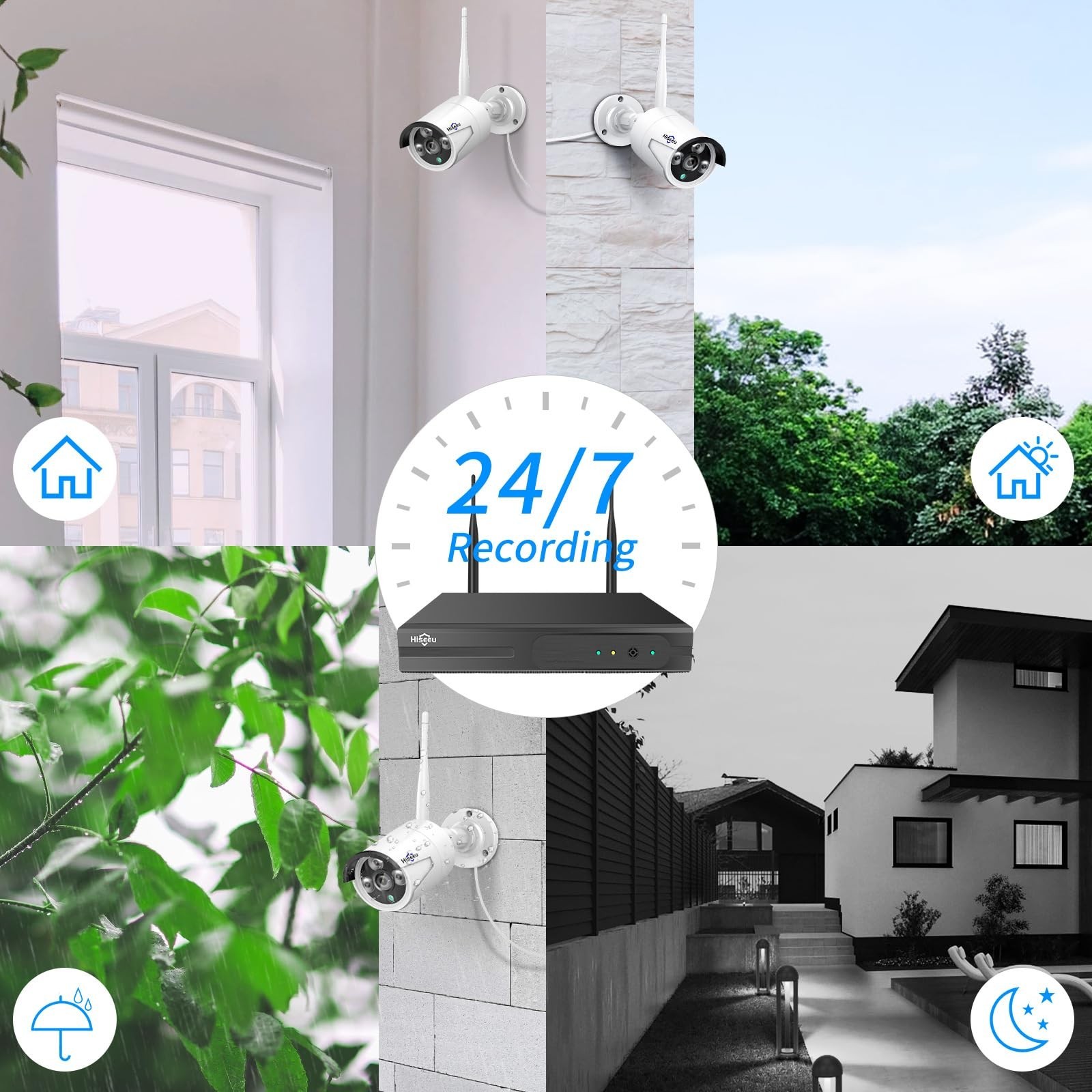 [Wireless Pro, 100ft Range] Hiseeu Wireless Security Camera System, Expandabl…