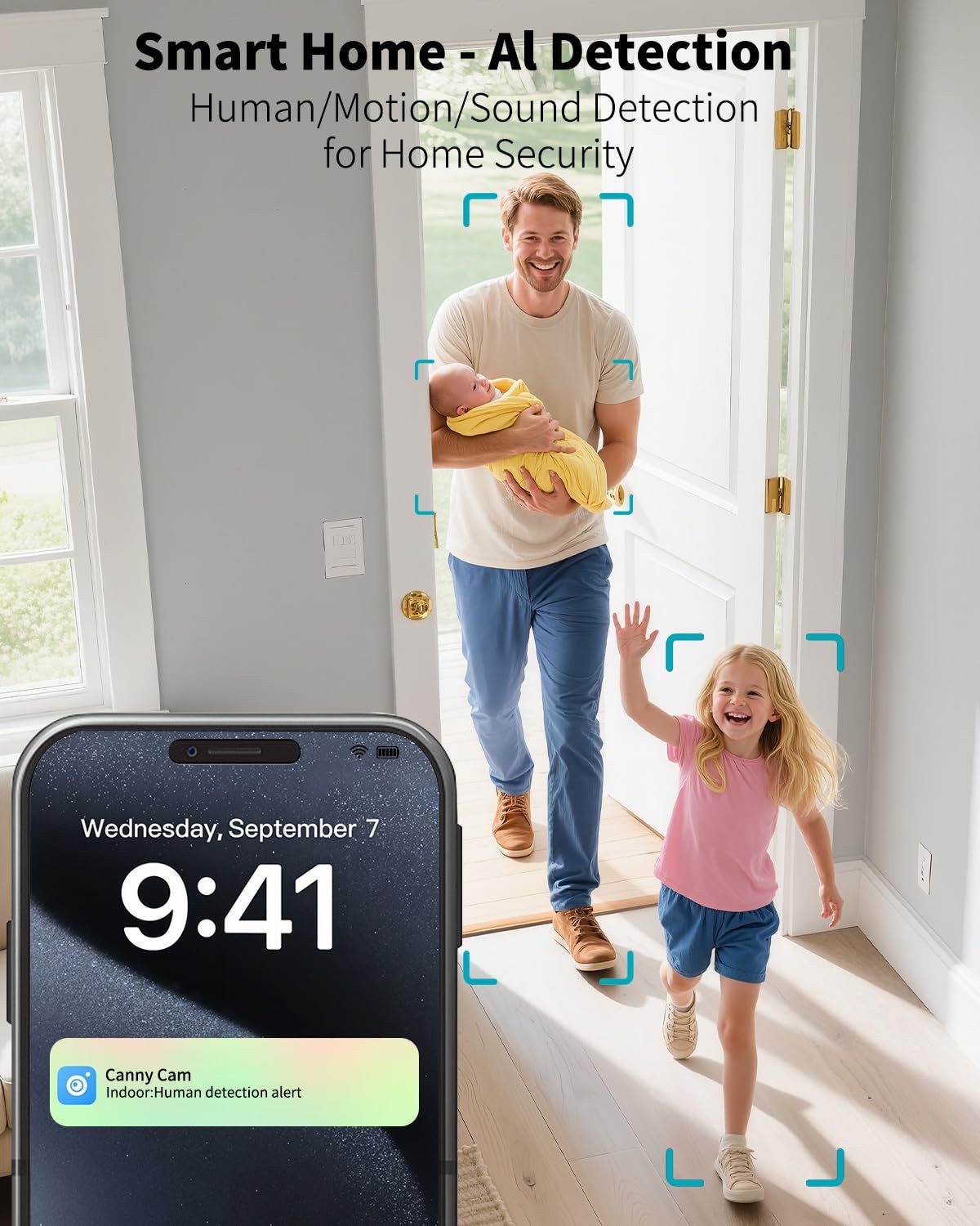 VIMTAG 4MP 5G Security Camera Indoor, Pet with Speaker for 2.5K White