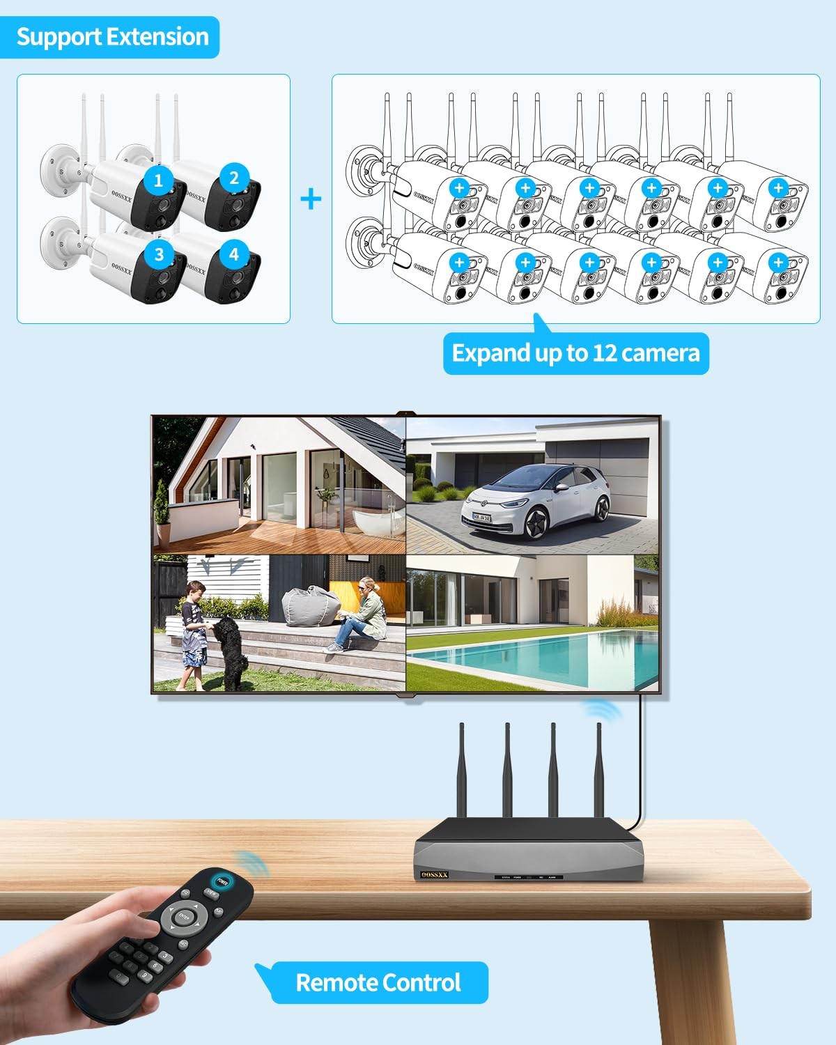 (2026 Update 120 Days Storage) Wireless WiFi Outdoor Security Camera System w…