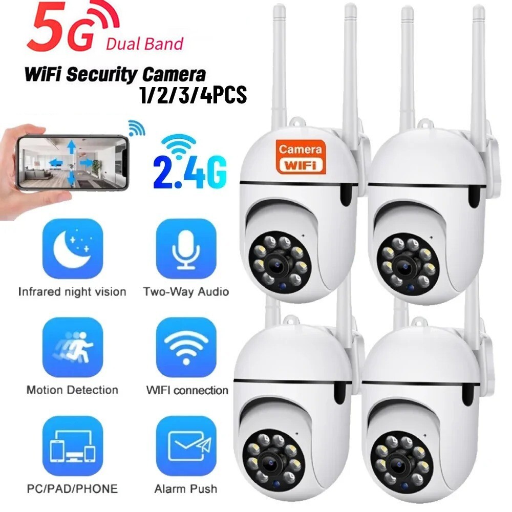 1-4Pack Wireless 5G WiFi Security Camera System Smart Outdoor Night Vision 1080P