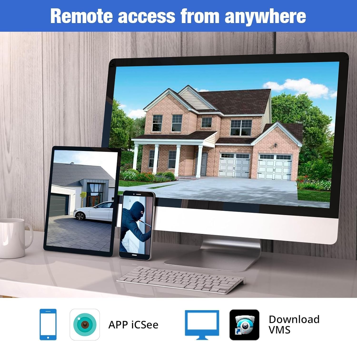 4 Channel DVR for Security Camera with 1TB Hard Drive, 4CH DVR Supports 5MP/4…