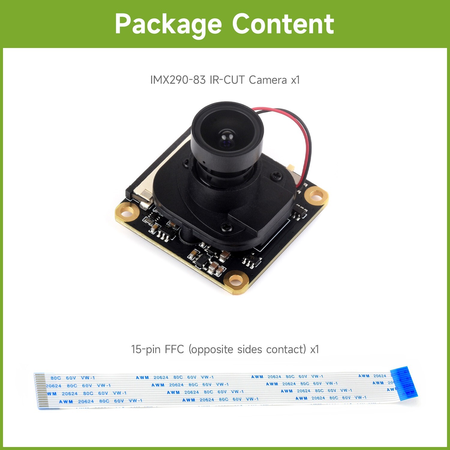 Waveshare IMX290-83 IR-CUT Camera Starlight Camera Sensor Fixed-Focus 2MP